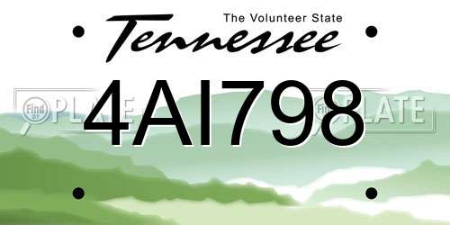 4AI798 Tennessee License Plate