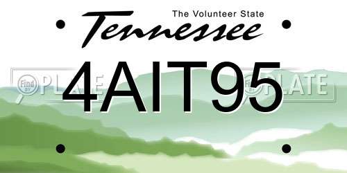 4AIT95 Tennessee License Plate
