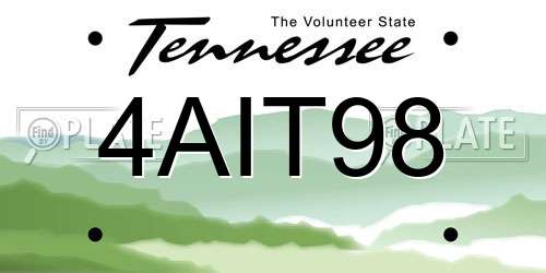4AIT98 Tennessee License Plate