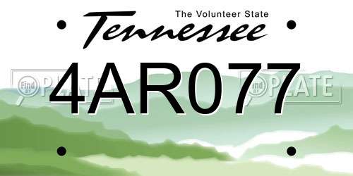 4AR077 Tennessee License Plate