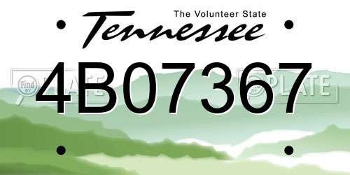 4B07367 Tennessee License Plate