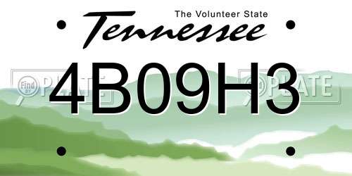 4B09H3 Tennessee License Plate