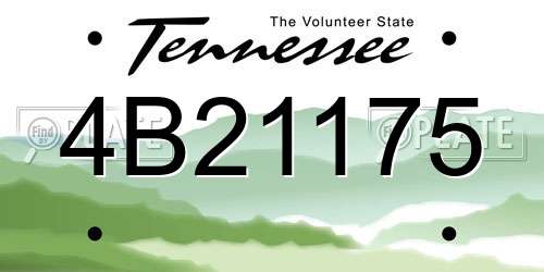 4B21175 Tennessee License Plate