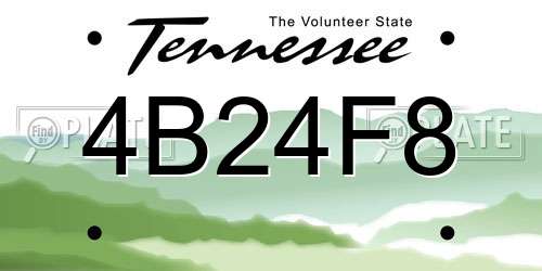 4B24F8 Tennessee License Plate