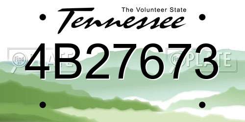 4B27673 Tennessee License Plate