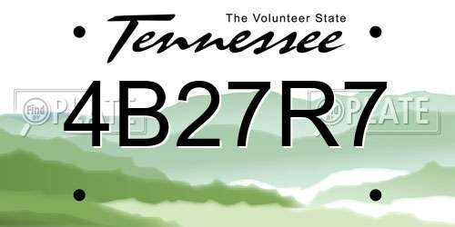 4B27R7 Tennessee License Plate