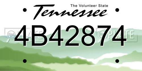 4B42874 Tennessee License Plate