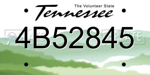 4B52845 Tennessee License Plate