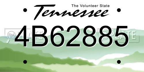 4B62885 Tennessee License Plate