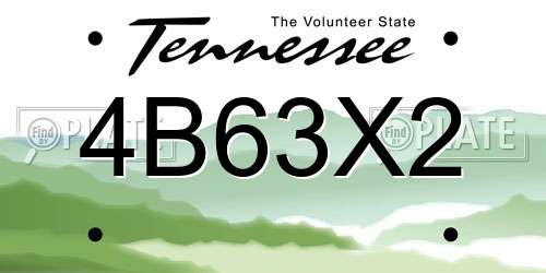 4B63X2 Tennessee License Plate