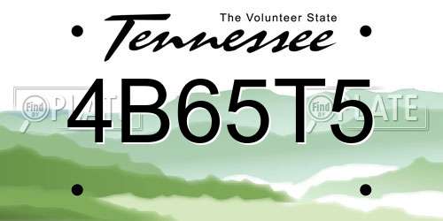 4B65T5 Tennessee License Plate