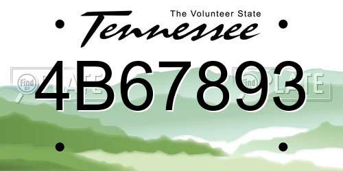 4B67893 Tennessee License Plate