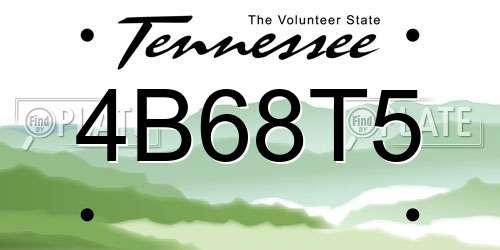 4B68T5 Tennessee License Plate