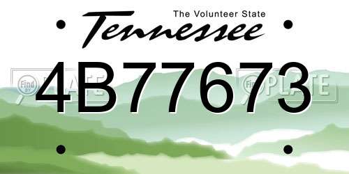 4B77673 Tennessee License Plate