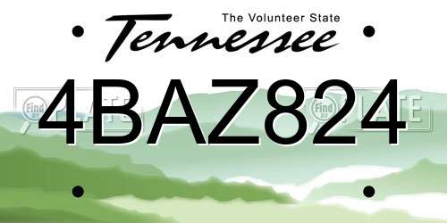 4BAZ824 Tennessee License Plate