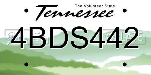 4BDS442 Tennessee License Plate