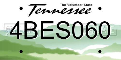 4BES060 Tennessee License Plate