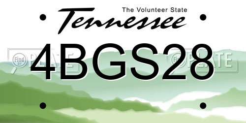 4BGS28 Tennessee License Plate