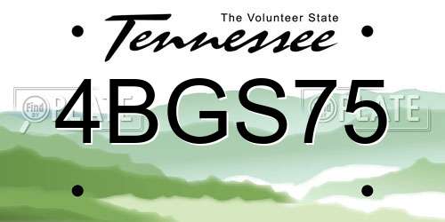 4BGS75 Tennessee License Plate