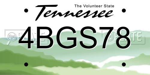 4BGS78 Tennessee License Plate