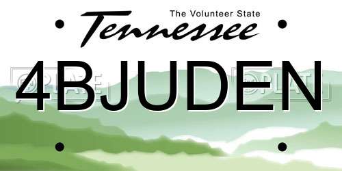 4BJUDEN Tennessee License Plate