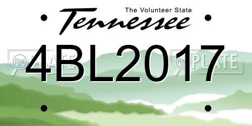 4BL2017 Tennessee License Plate