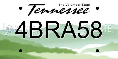 4BRA58 Tennessee License Plate