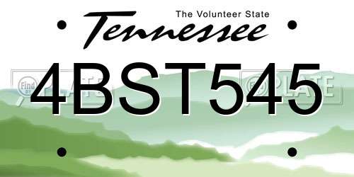 4BST545 Tennessee License Plate