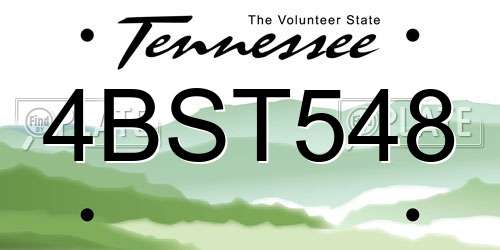 4BST548 Tennessee License Plate