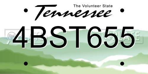 4BST655 Tennessee License Plate