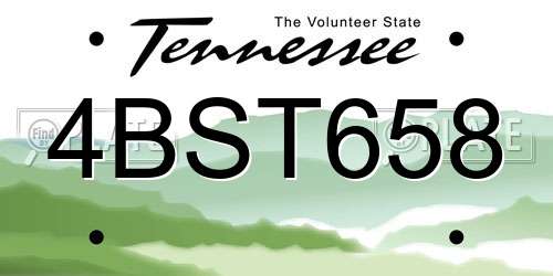 4BST658 Tennessee License Plate