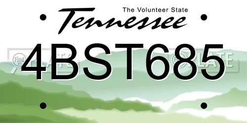 4BST685 Tennessee License Plate