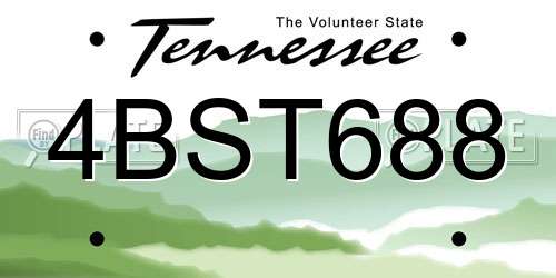 4BST688 Tennessee License Plate