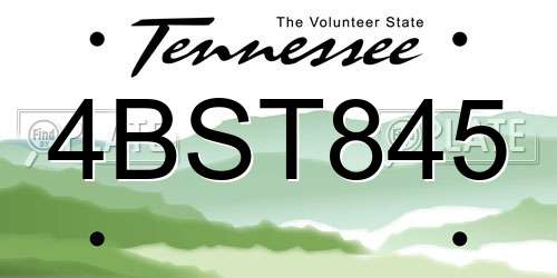 4BST845 Tennessee License Plate