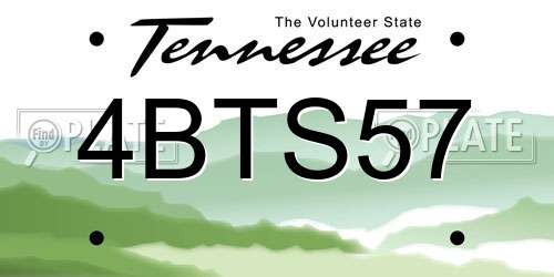4BTS57 Tennessee License Plate