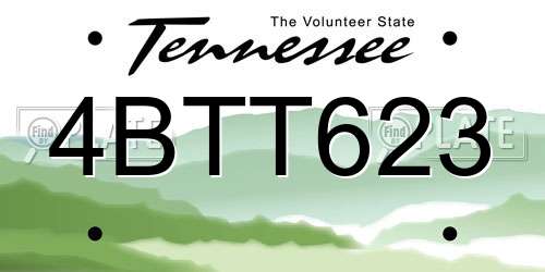 4BTT623 Tennessee License Plate