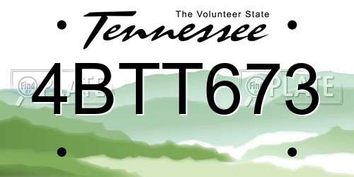 4BTT673 Tennessee License Plate