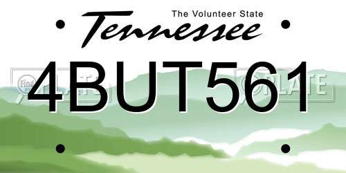 4BUT561 Tennessee License Plate
