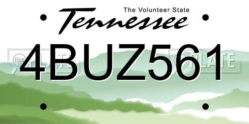 4BUZ561 Tennessee License Plate