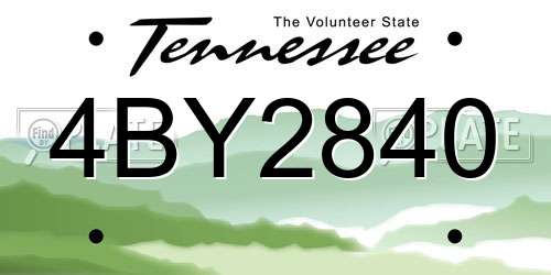4BY2840 Tennessee License Plate