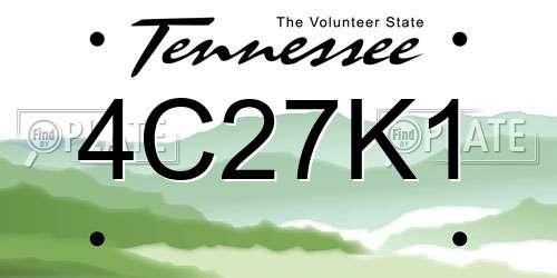 4C27K1 Tennessee License Plate
