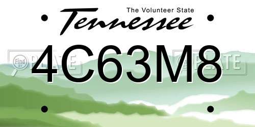 4C63M8 Tennessee License Plate