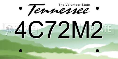4C72M2 Tennessee License Plate