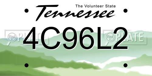 4C96L2 Tennessee License Plate