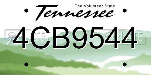 4CB9544 Tennessee License Plate