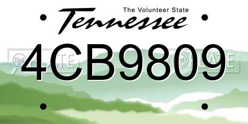 4CB9809 Tennessee License Plate