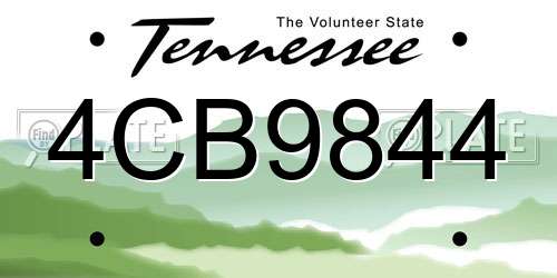 4CB9844 Tennessee License Plate