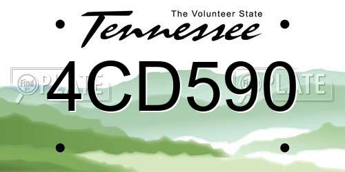 4CD590 Tennessee License Plate
