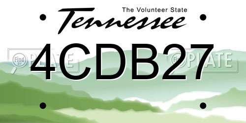 4CDB27 Tennessee License Plate