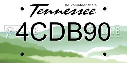 4CDB90 Tennessee License Plate